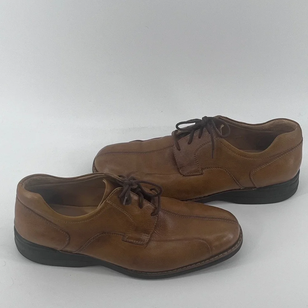 Johnston & Murphy Mens Tan Leather Bicycle Toe Oxford Shoes 12M 20-7233